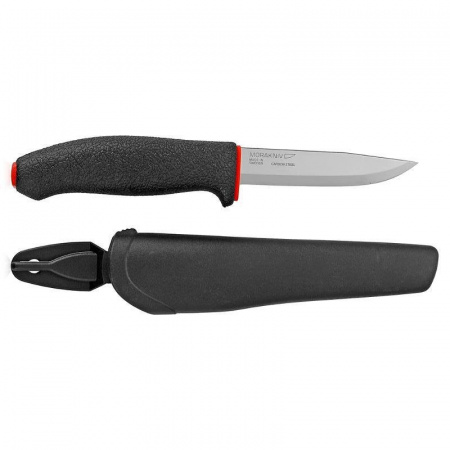 Нож Morakniv 711, углеродистая сталь, цвет черный/красный, 11481