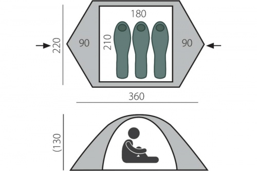 Палатка Cloud 3 BTrace (Зеленый)