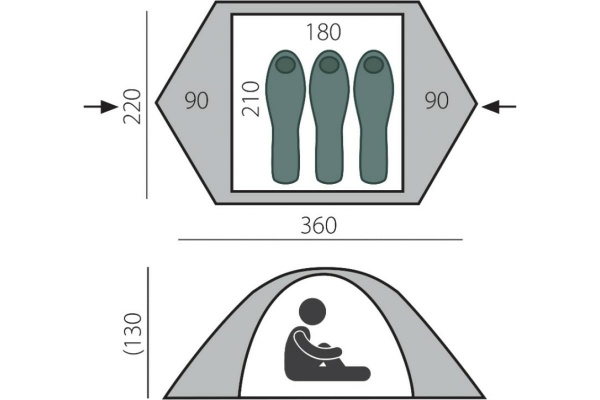 Палатка Cloud 3 BTrace (Зеленый)