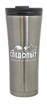 Термокружка (тамблер) "СЛЕДОПЫТ", нерж. сталь, 500 мл /40/