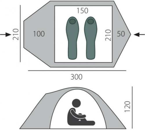 Палатка Challenge 3 BTrace (Зеленый)