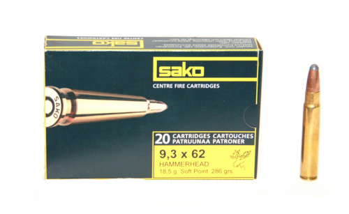 Патрон к.9,3х62 18,5гр Hammerhead SP Sako 1шт