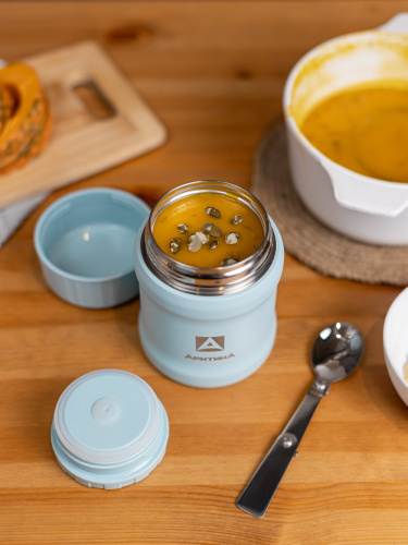 Термос для еды вакуумный  «Арктика» 311-500 (голубой)