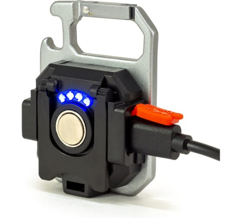 Фонарь-мультитул ЯРКИЙ ЛУЧ KM-130 "Муравей" COB-брелок max670лм +red, акк.400mAh