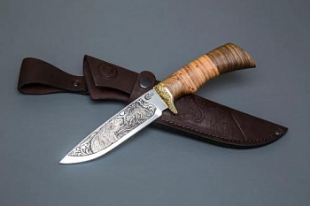 Нож Лазутчик, дам.ст.,литье,орех,/кап/гравировка