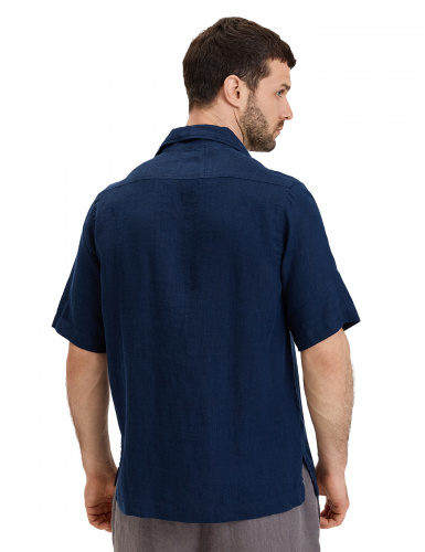 РУБАШКА NORVEG LINEN МУЖСКАЯ С КОРОТКИМ РУКАВОМ ЦВЕТ ТЕМНО-СИНИЙ,