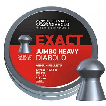 Пульки JSB Exact Jumbo Heavy кал. 5.52 мм  1,175 г (500 шт./бан.)