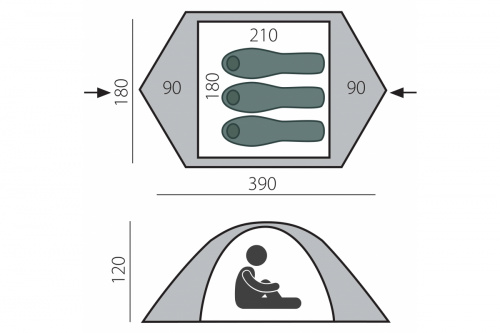 Палатка Vang 3 BTrace (Зеленый/Бежевый)