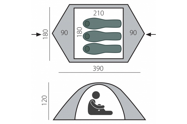 Палатка Vang 3 BTrace (Зеленый/Бежевый)