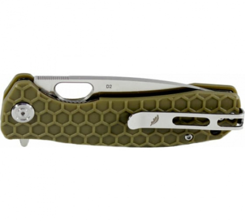 Нож Honey Badger Flipper D2 L (HB1007) с зелёной рукоятью