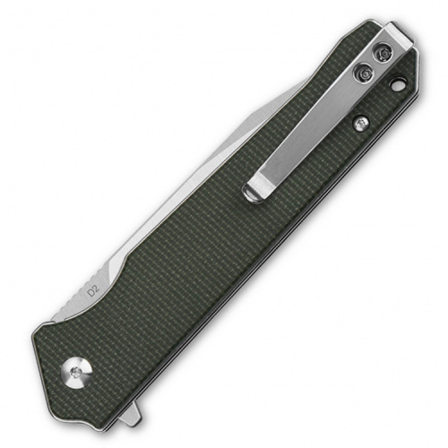 Нож QS111-I1 Mamba V2 - складной, рукоять зеленая микарта, клинок D2