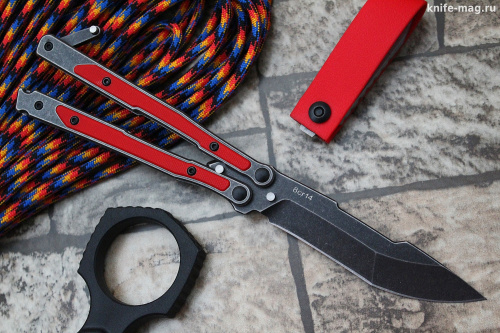 Нож - бабочка "MADCAP" red , black s/w Нож - бабочка "MADCAP" red , black s/w