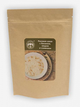 Рисовая каша с бананом, медом и сливками, 80г. ФОЛЬГА