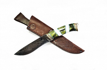 Нож Беркут , ламиниров,дам ст,литье,наборная рукоять из стаб.кар.березы