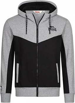 ТОЛСТОВКА С КАПЮШОНОМ LONSDALE FRANKFIELD, ЦВЕТ MARL GREY/BLACK