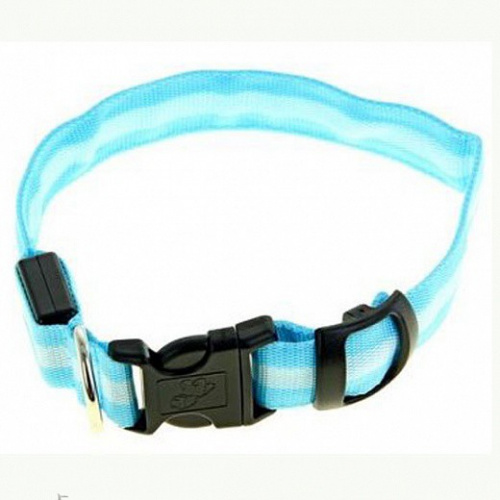 Ошейник сигнальный светящийся синий L Num'Axes