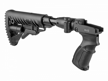 Телескопический складной приклад с амортизатором для СВД fx-m4svdsbg