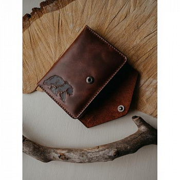 Обложка для охотничьих документов (Коричневый, Медведь)