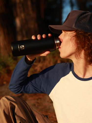 Термос "Арктика" 708-700S черный ( с доп пробкой  с питьевой системой)