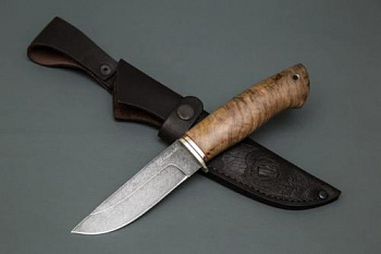 Нож Егерь,кован.ст.,ХВ5,мельхиор,орех(кап)