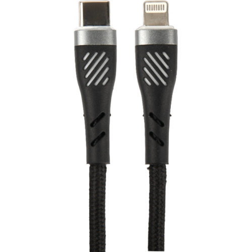 Кабель PERFEO С1005, USB Type-C вилка - вилка Lightning, 1 м, 60W, чёрный
