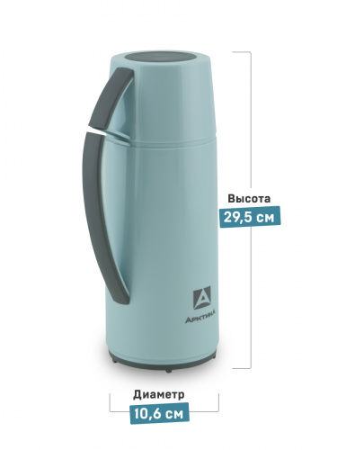Термос "Арктика" 1010-1000-CN со стеклянной колбой голубой