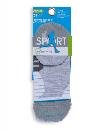 НОСКИ ORGANOMICA SPORT МУЖСКИЕ ЦВЕТ БЕЛЫЙ+СЕРЫЙ,