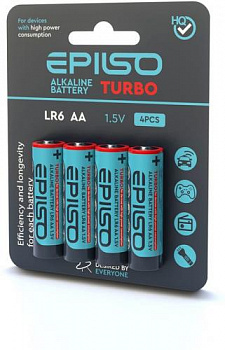 Элементы питания EPILSO  LR6/AA 4 Blister Card 1.5V TURBO