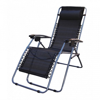 Шезлонг TRF-014 ( сетка, черный)