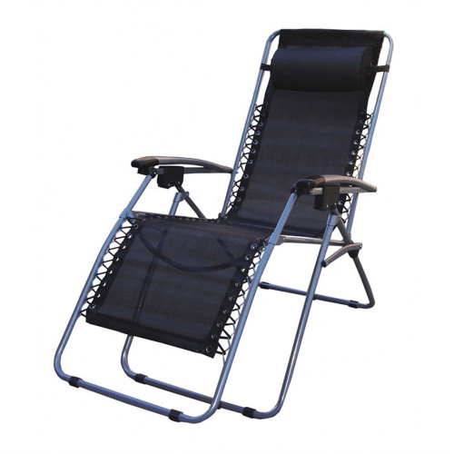 Шезлонг TRF-014 ( сетка, черный)