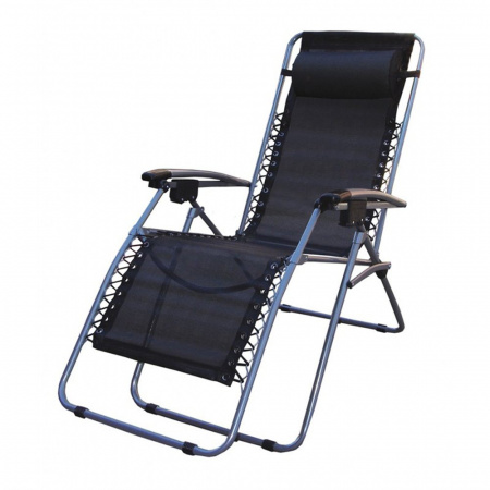 Шезлонг TRF-014 ( сетка, черный)