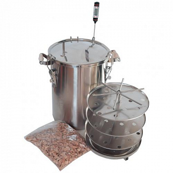 Коптильня бытовая "Аромат" КНГ-14 горячего копчения нерж. сталь 14л, круглая