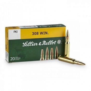 Патрон к.308Win 8,0гр FMJ Sellier&Bellot 1уп/20шт
