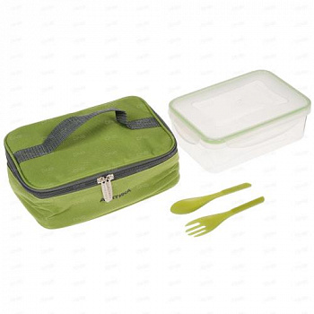 Ланч-сумка «Арктика» 2 л, арт. 020-2000-1 зелёная с контейнером и приборами