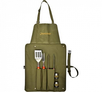 Набор (сумка-фартук, вилка, лопатка, щипцы, солонка, перечница) BOYSCOUT