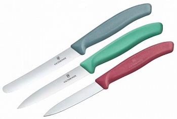 Набор 6.7116.L20  из 3-х овощных ножей с цветными рукоят.