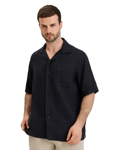 РУБАШКА NORVEG LINEN МУЖСКАЯ С КОРОТКИМ РУКАВОМ ЦВЕТ ЧЕРНЫЙ,