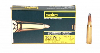 Патрон к.308Win 13,0гр Hammerhead SP Sako 1шт