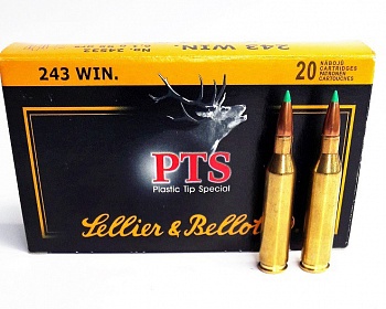 Патрон к.243Win 6,1гр PTS Hornady SP S&B 1шт