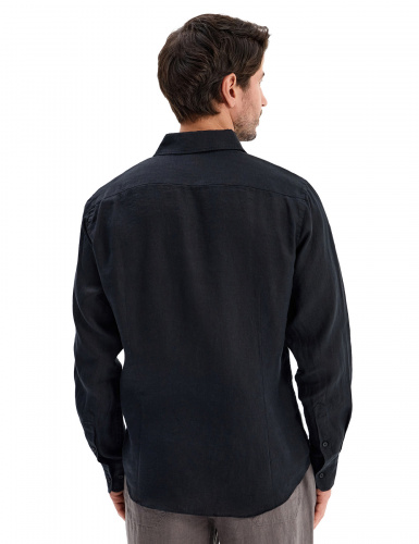 РУБАШКА NORVEG LINEN МУЖСКАЯ SLIM ЦВЕТ ЧЕРНЫЙ,