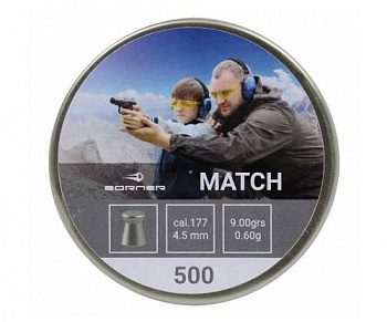 Пуля пневм. Borner " Match",  4,5 (500 шт.) 0,60гр.
