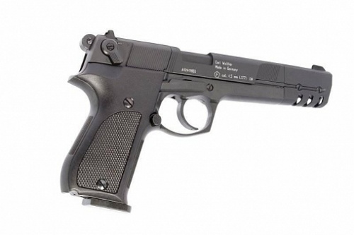 Пистолет пневм. Walther СР 88 Competition (удл. свол, чёрный с чёрн. пласт. накл