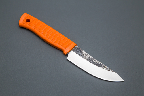 Нож Кайман, ст.Х12МФ, след ковки, рук. Elastron (оранжевый)