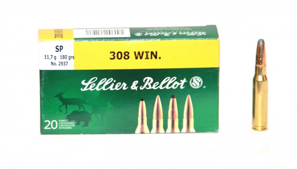 Патрон к.308Win 11,7гр SP п/об Sellier&Bellot 1уп/20шт
