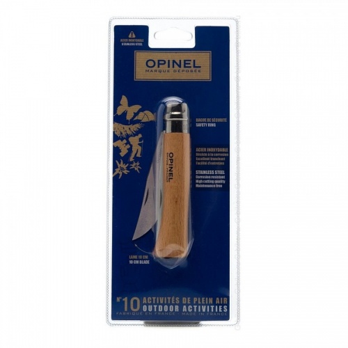 Нож Opinel №10, углеродистая сталь, бук, блистер 000403 Нож Opinel №10, углеродистая сталь, бук, блистер 000403