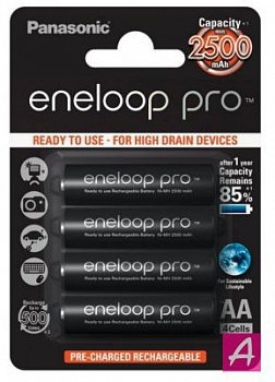 Аккумулятор Panasonic Eneloop Pro/R6 2500mAh Ni-MH BL4