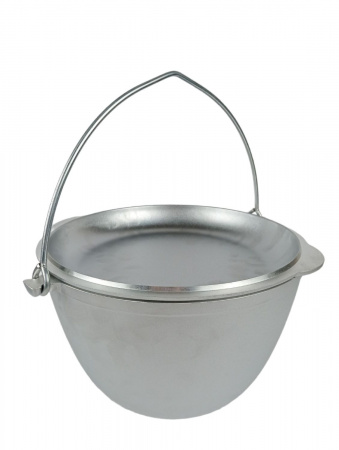 Котел походный алюм 5л KUKMARA без покр, кп50, плоское дно, крышка сковорода