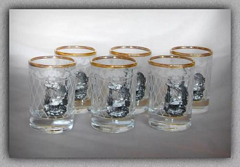 Набор стопок 1022 "Щучья уха" 60 мл. 6шт. зол. Нс1022Щух/зо