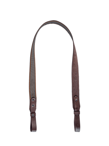 Ремень погонный с против. стропой с регулировкой / кожа / коричневый