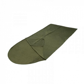 Вкладыш в спальный мешокс подголовником "Следопыт-Fleece" 190+25х90см,флис(хаки)